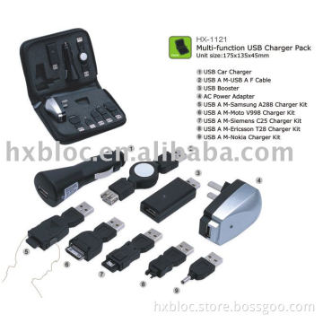 USB travel charger kit
